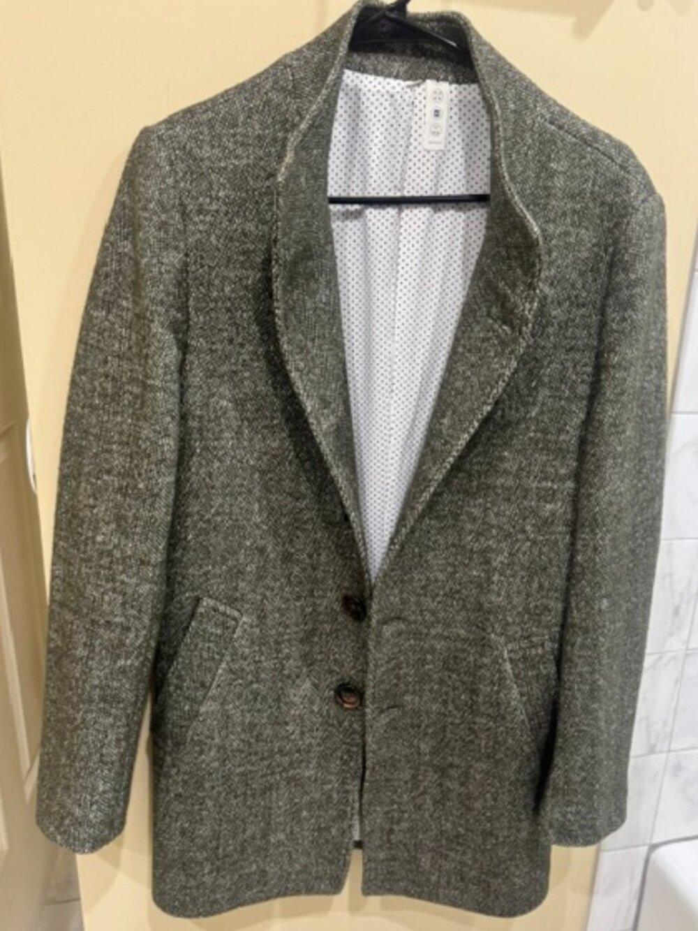 State and Liberty - Open Button Overcoat Olive Green